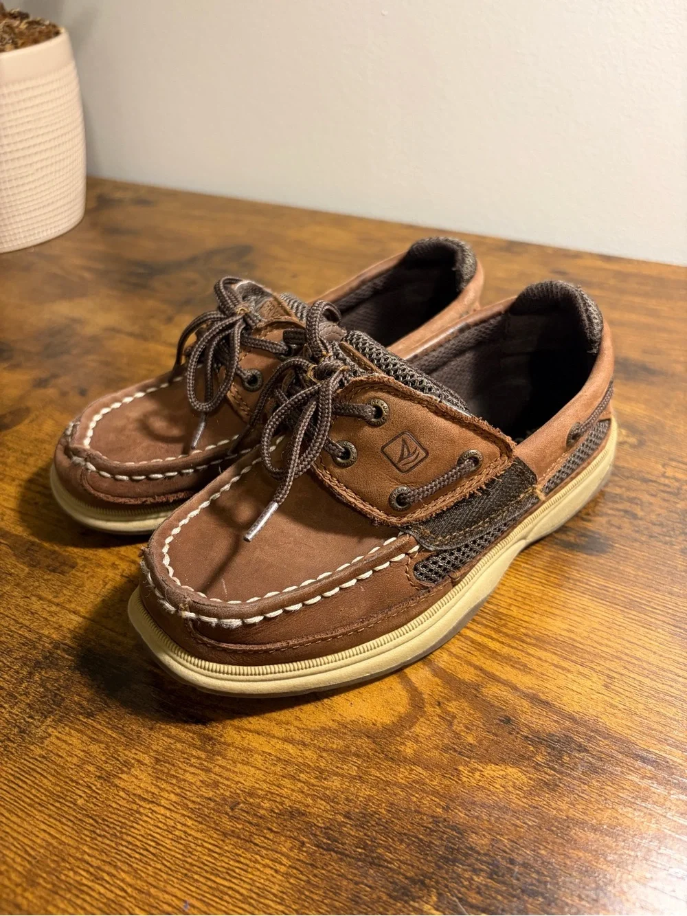 Sperry Kids' Lanyard Boat Shoes - Brown Leather - 11.5